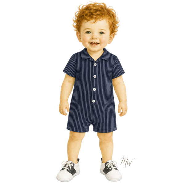 THE LITTLE MARINER | Baby Boy Striped Shortie Ensemble | Nº 3 Baby & Child