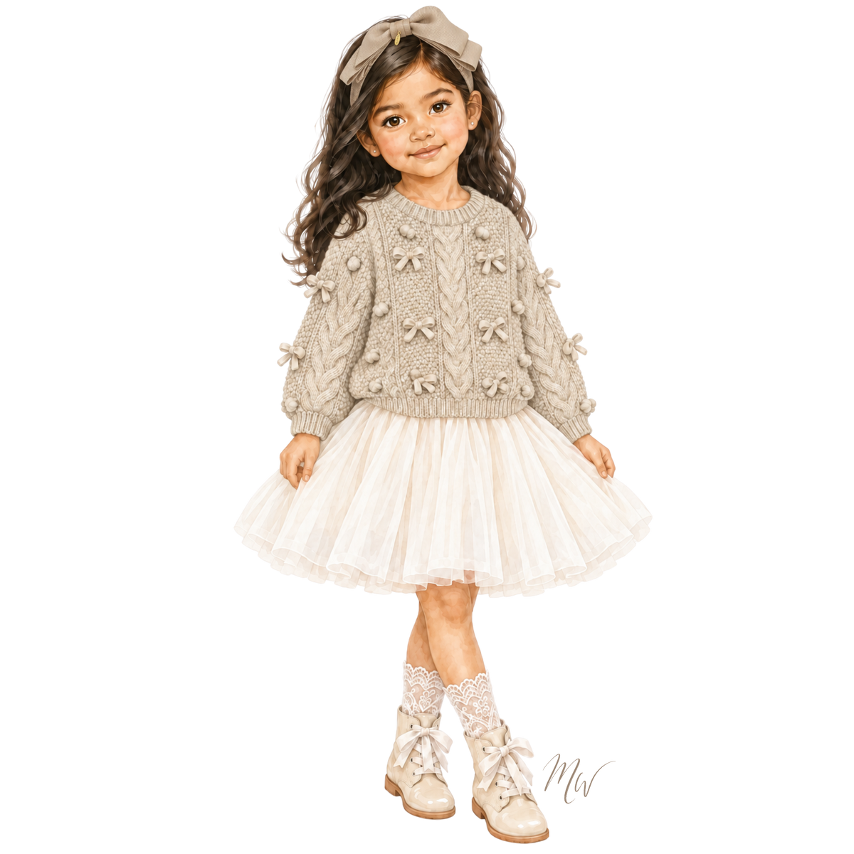 THE MARGOT | Girl Sweater & Tulle Skirt Ensemble