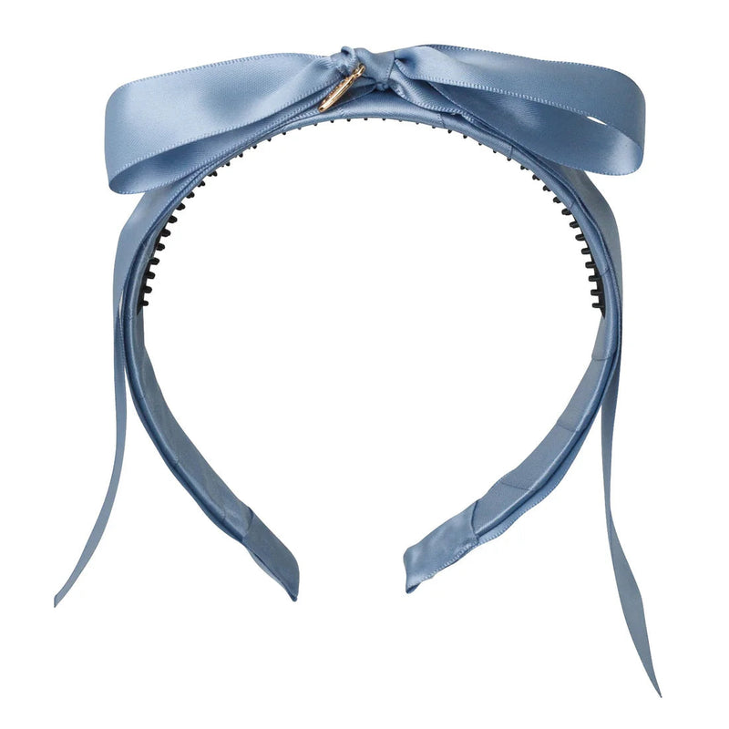 French Blue Satin Headband