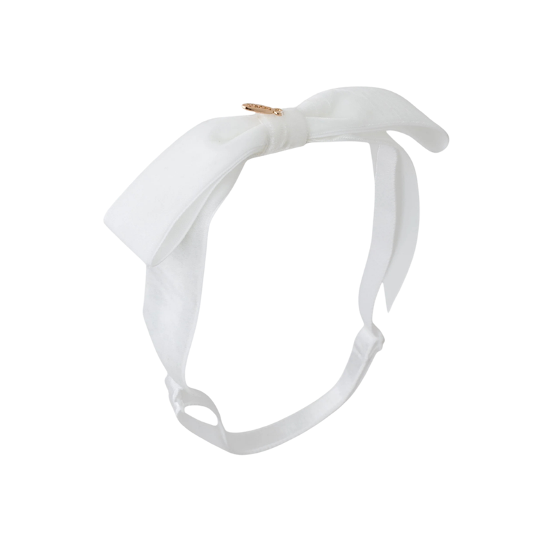MATILDA VELVET BOW WRAP WHITE
