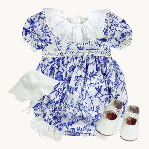 THE MEISSEN GARDEN | Baby Girl Toile Rompter Ensemble | Nº 3 Baby & Child