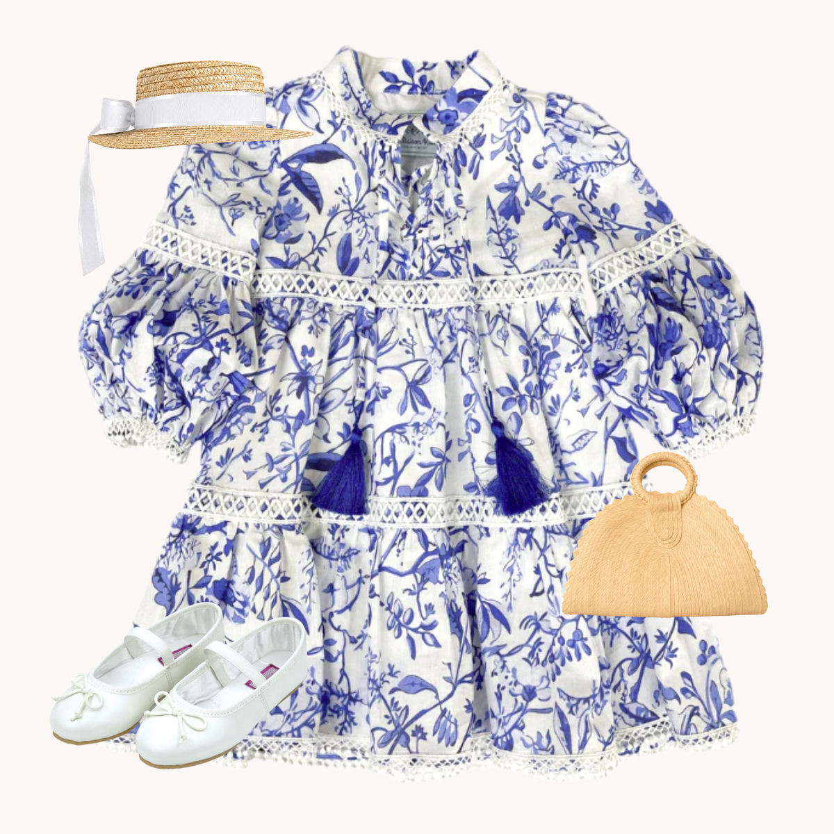THE MEISSEN GARDEN | Girl Toile Dress Ensemble | Nº 3 Baby & Child