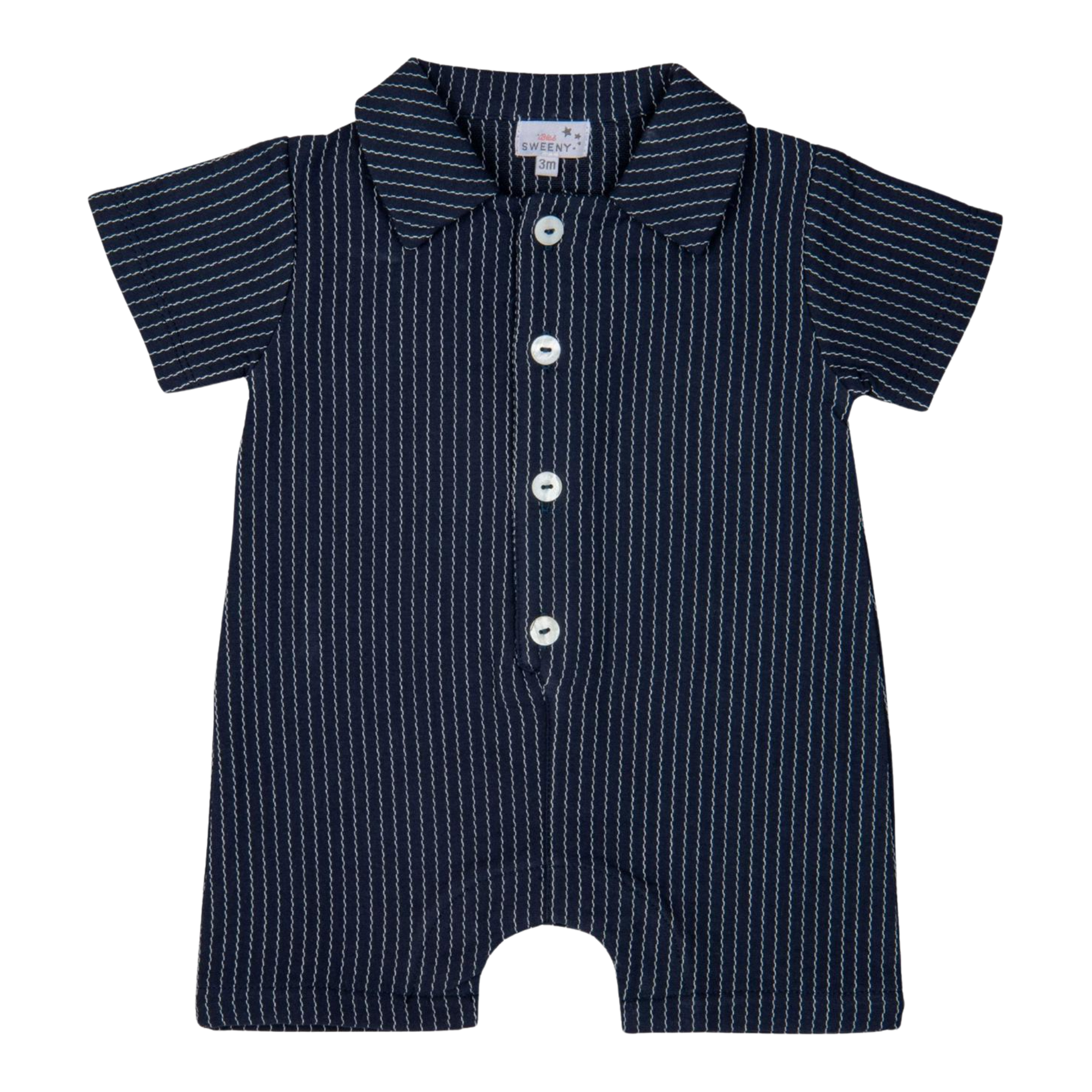 BILOU WOVEN STRIPE SHORTIE NAVY | Bebe Sweeny