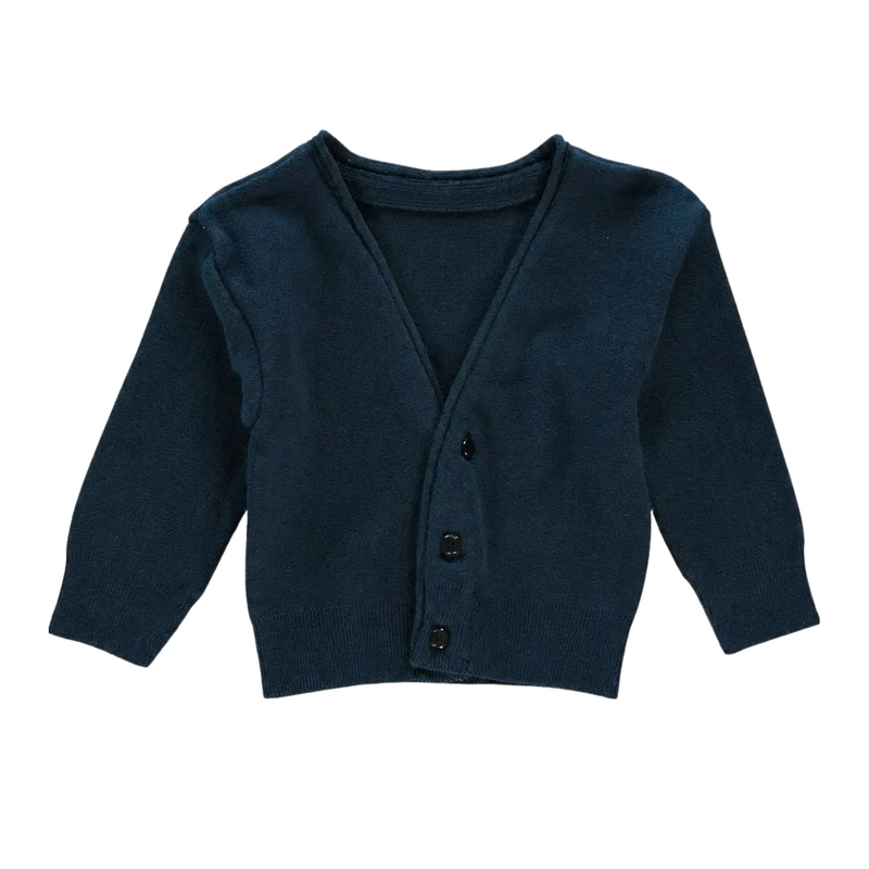 NAVY COTTON CASHMERE CARDIGAN