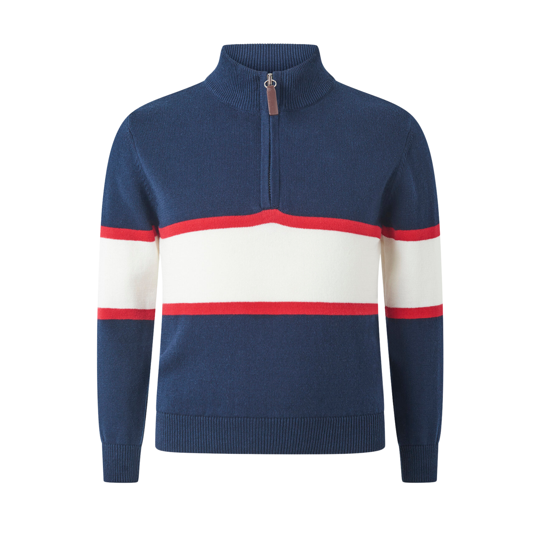 STRIPE HALF-ZIP SWEATER | Rachel Riley