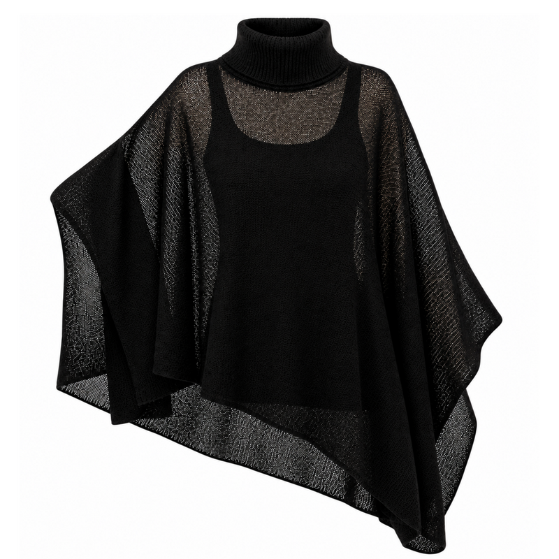 Black Dolman Poncho & Tank