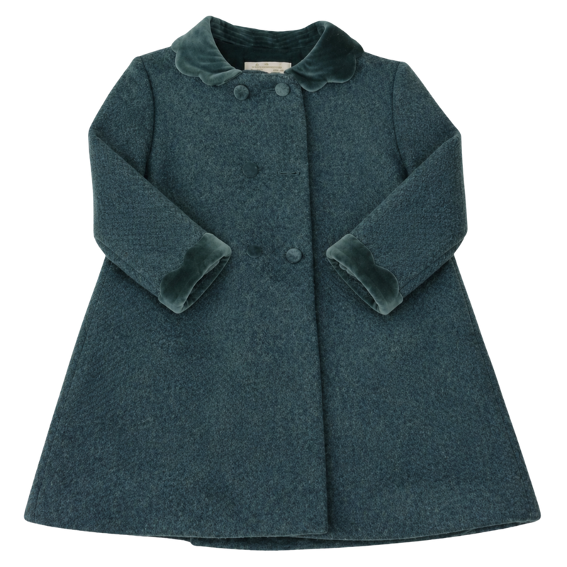 Peacock Blue Wool Coat