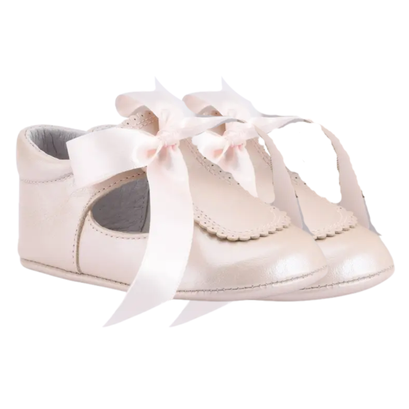 Pearl Pink Brogue Baby Shoes