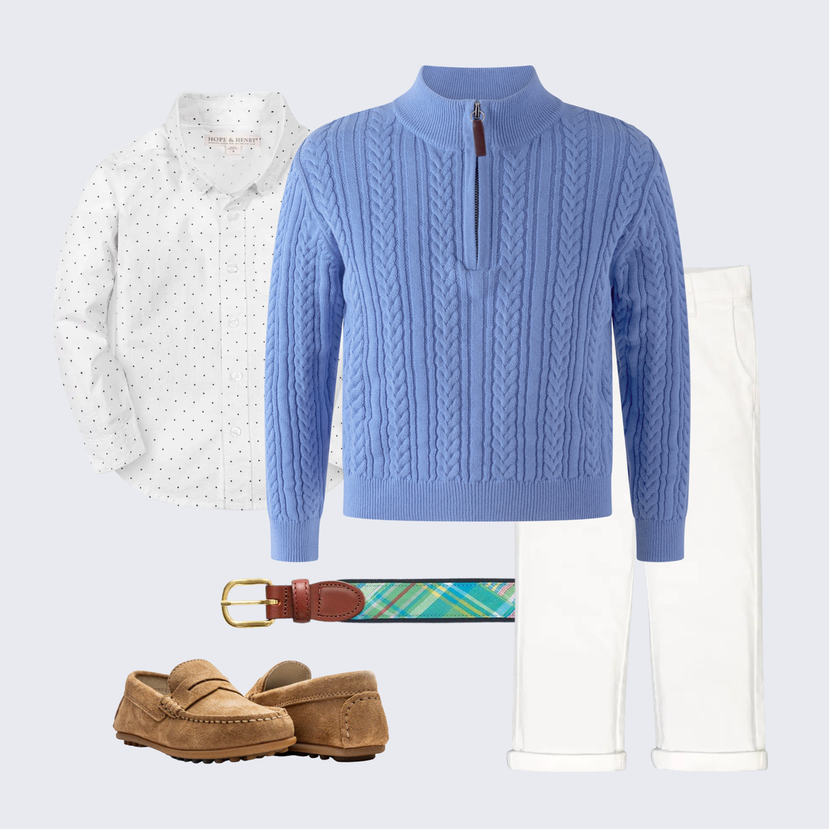 THE PEMBROKE | Boy 5-Piece Madras & Cable Ensemble
