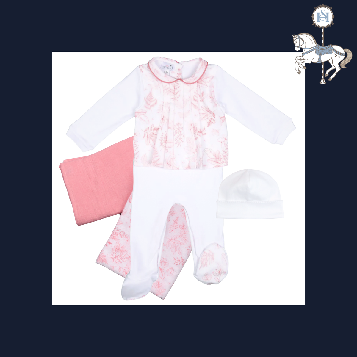 THE PINK WILLOW | Newborn Girl Toile Footie | Nº 3 Baby & Child