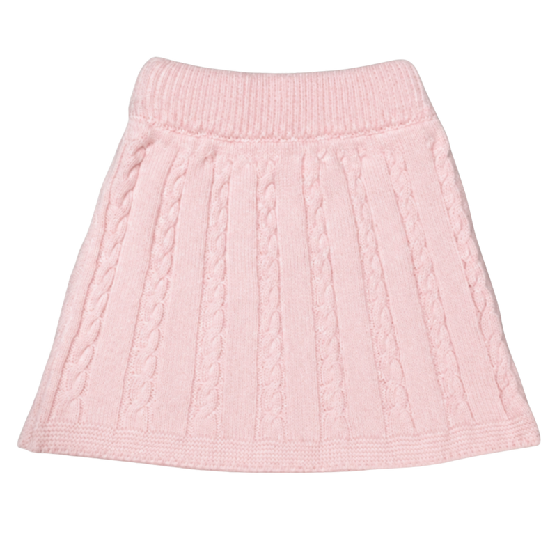 Pink Cotton Cable Knit Skirt