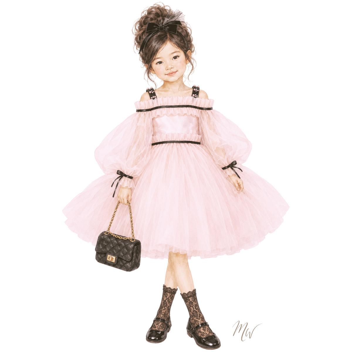 THE PIROUETTE NOIR | Girl Petal Pink Tulle Dress Ensemble | Nº 3 Baby & Child