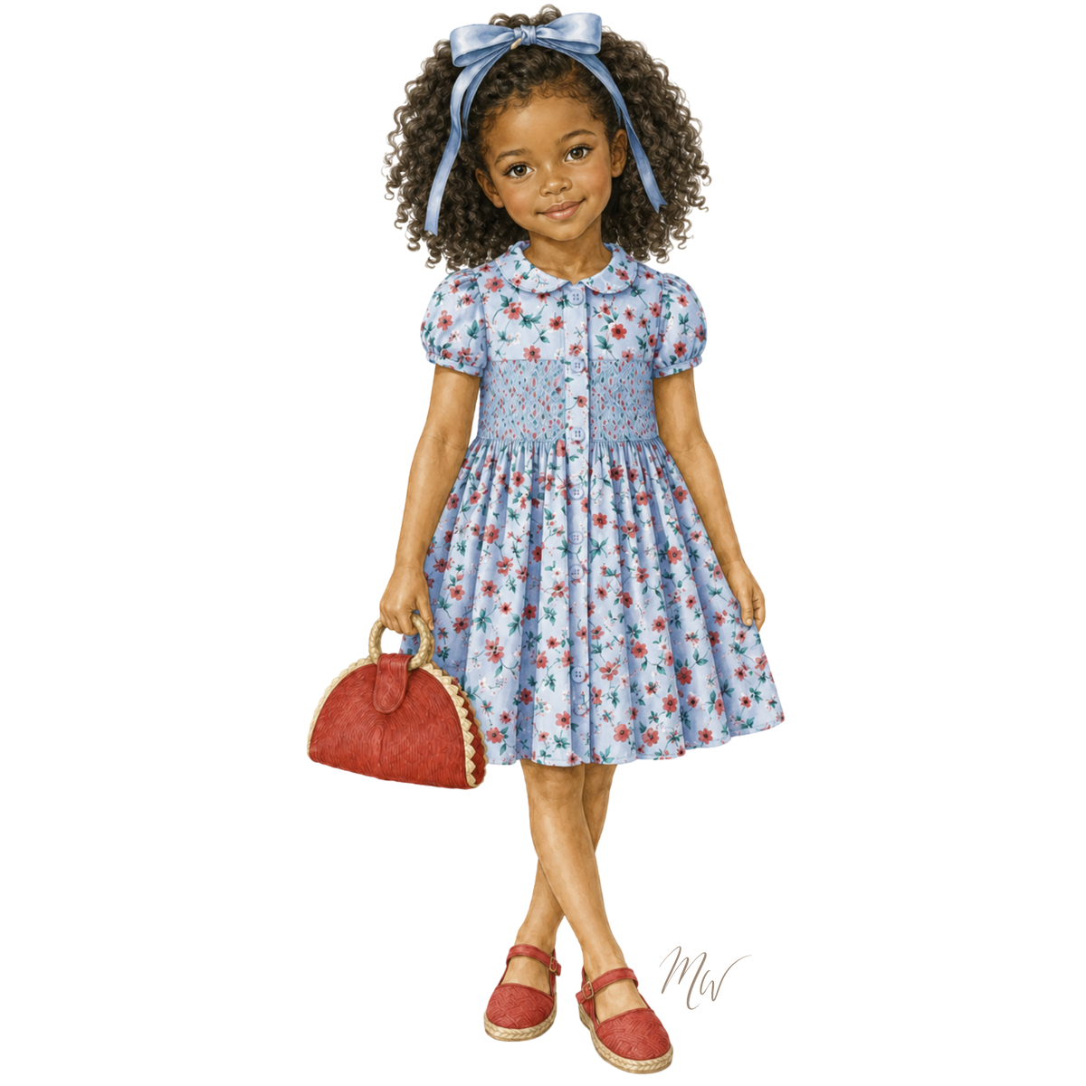 THE PRIMROSE | Girl Smocked Floral Dress Ensemble