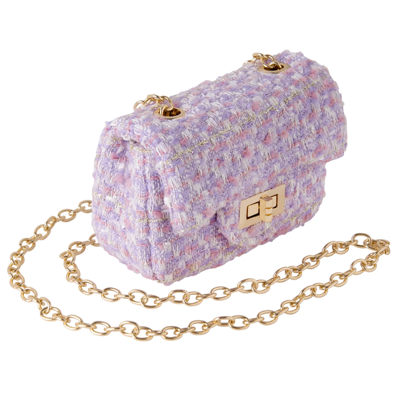 Lavender Bouclé Cross Body Bag