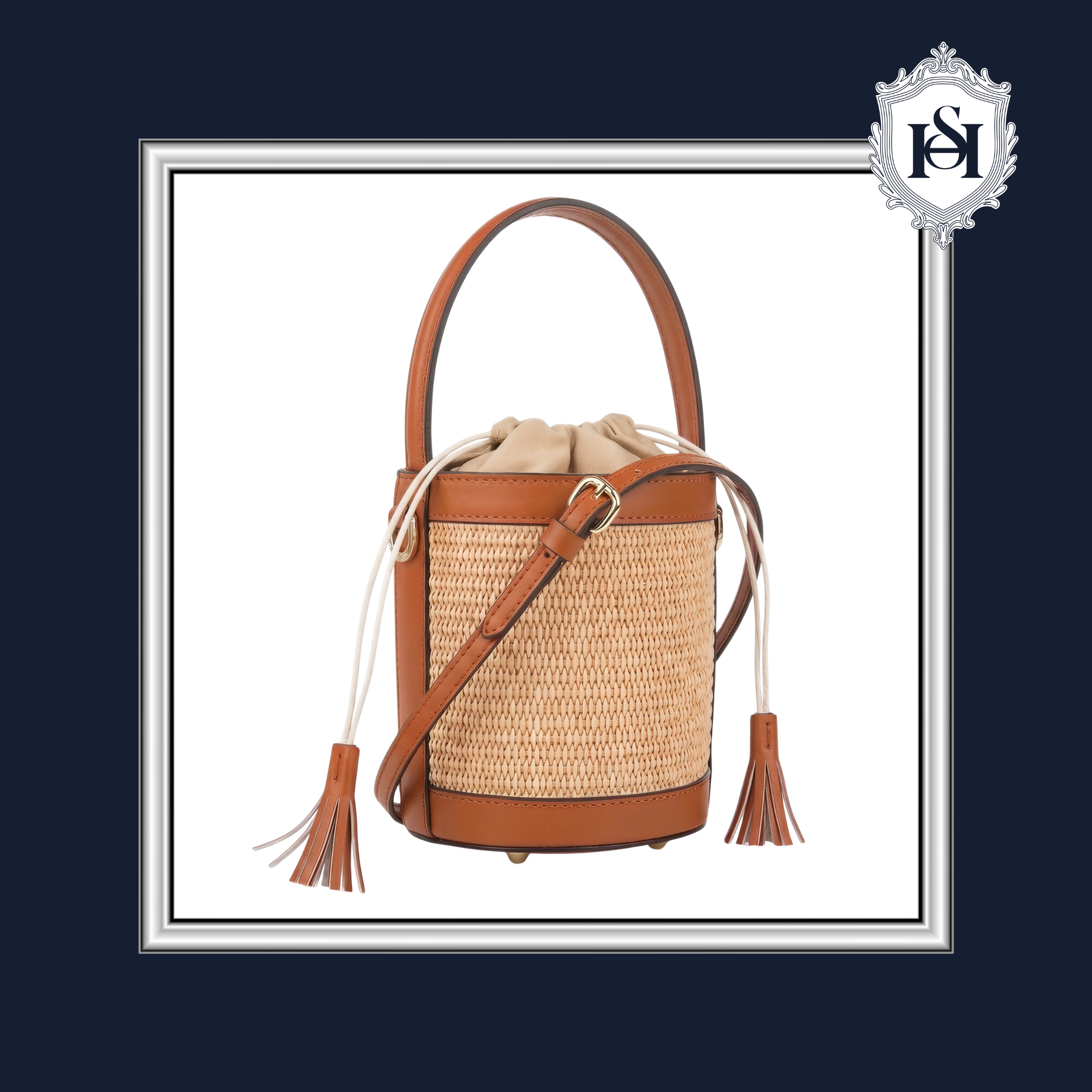 THE BUCKET BAG | Raffia & Cognac Leather | N° 1 Woman
