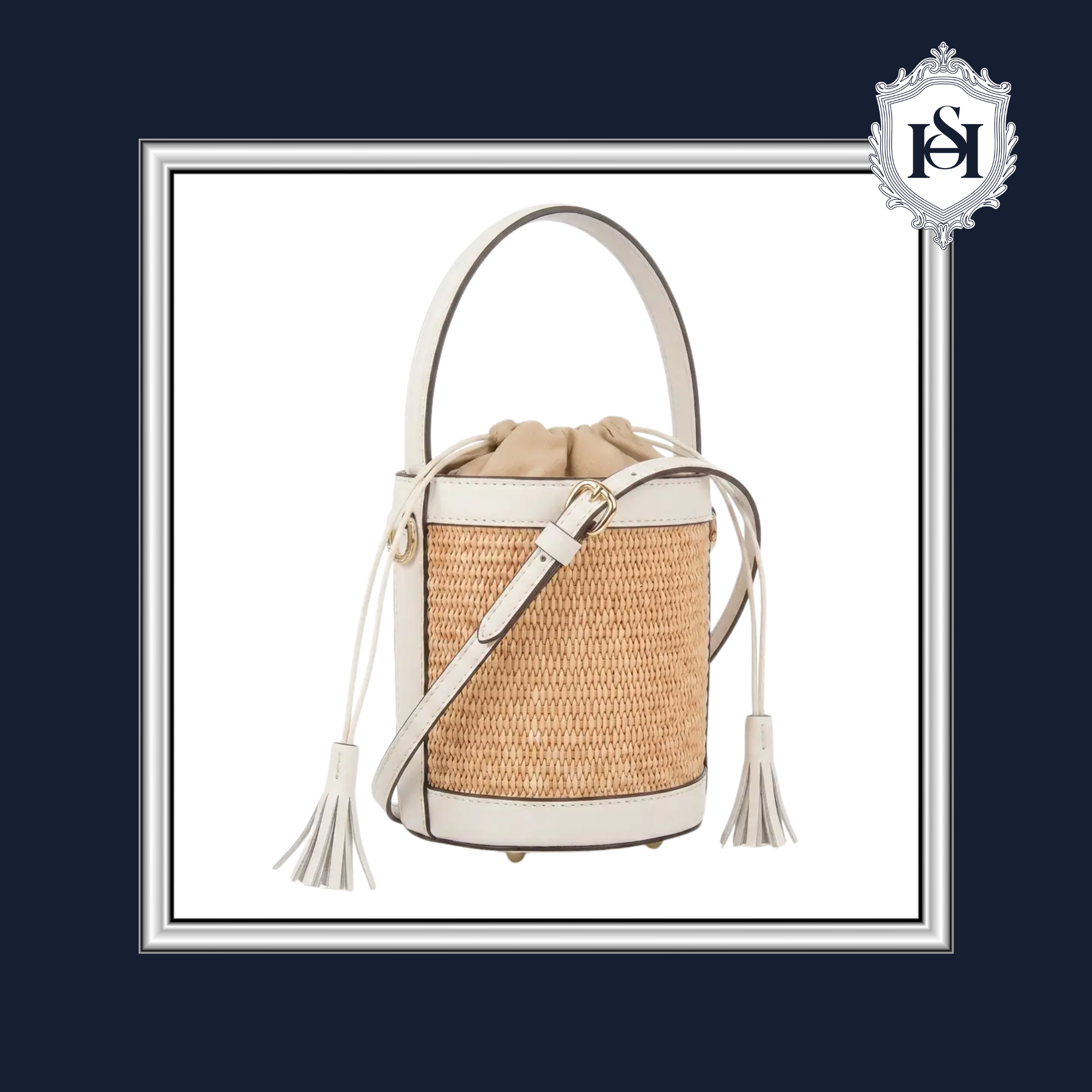 THE BUCKET BAG | Raffia & White Leather | N° 1 Woman