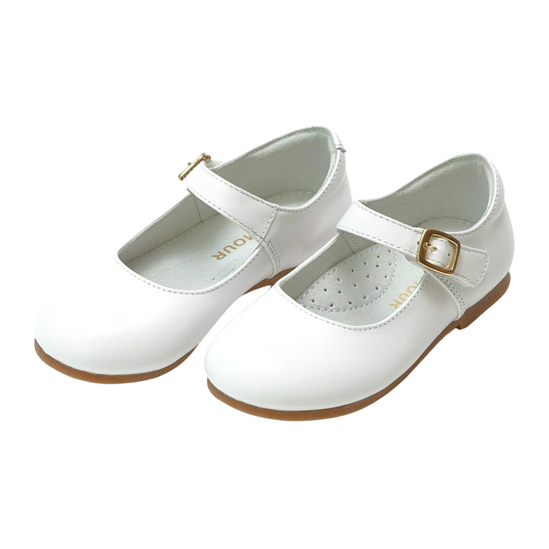 Pearl White Mary-Jane Flat