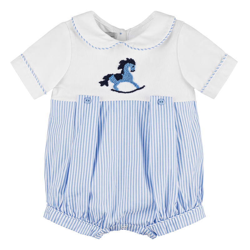 BLUE & WHITE STRIPE ROCKING HORSE SHORTIE