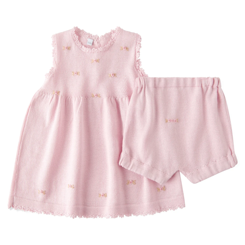 Rose Embroidered Knit Dress
