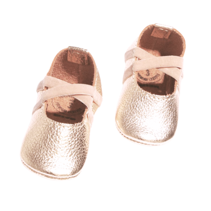 BALLET SLIPPER BABY SHOE ROSE GOLD