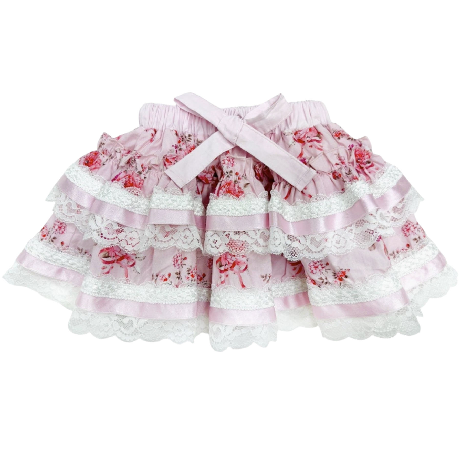 AMELIA PINK FLOWER PRINT SKIRT | Petite Maison Kids