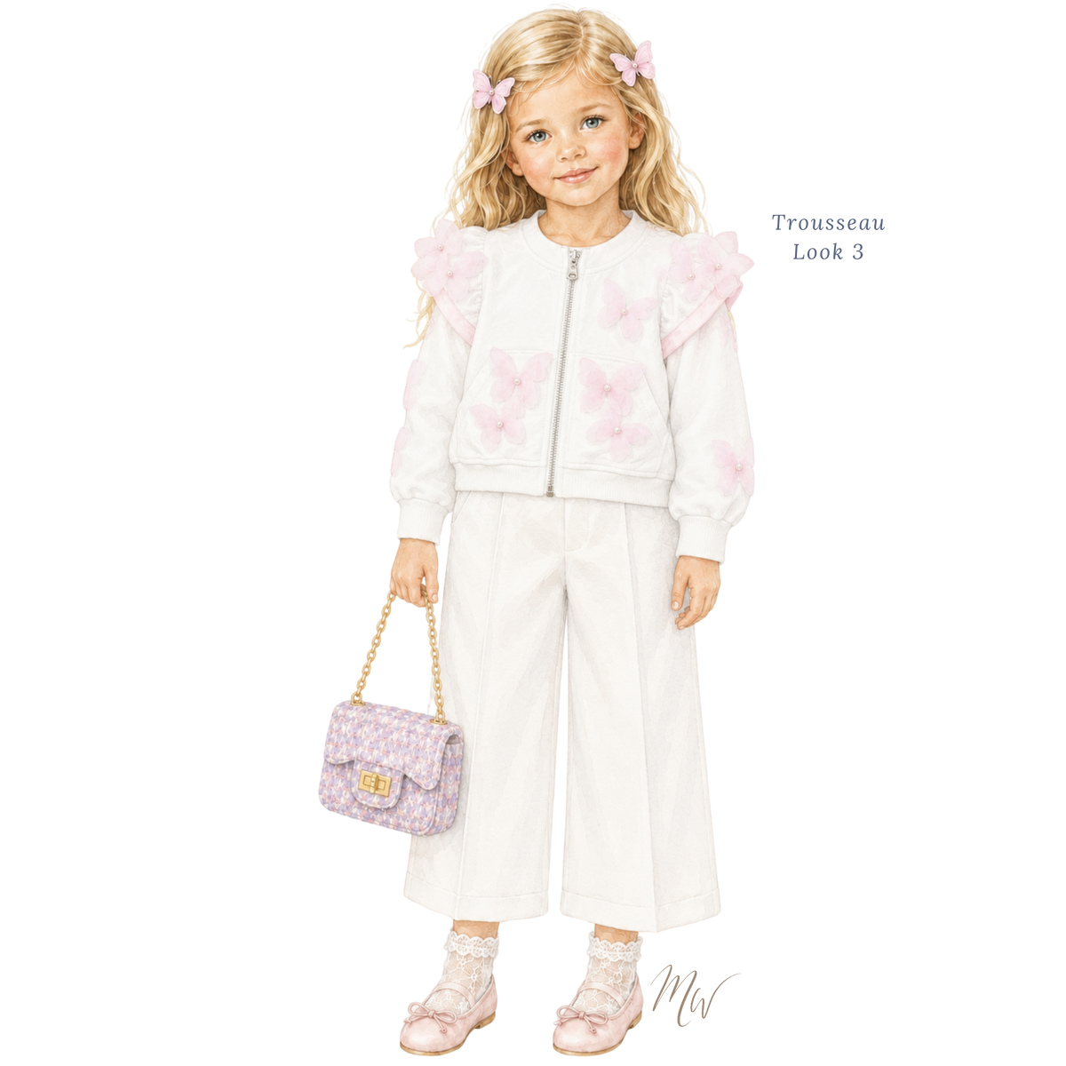 THE SAKURA BUTTERFLY | Girl Pink & Lavender Trousseau