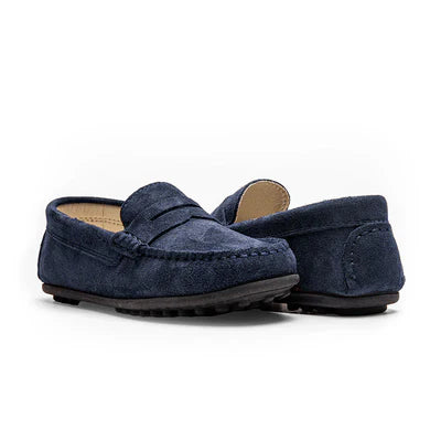 Navy Suede Penny Loafer Moc