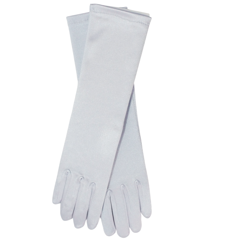 Silver Elbow Length Gloves