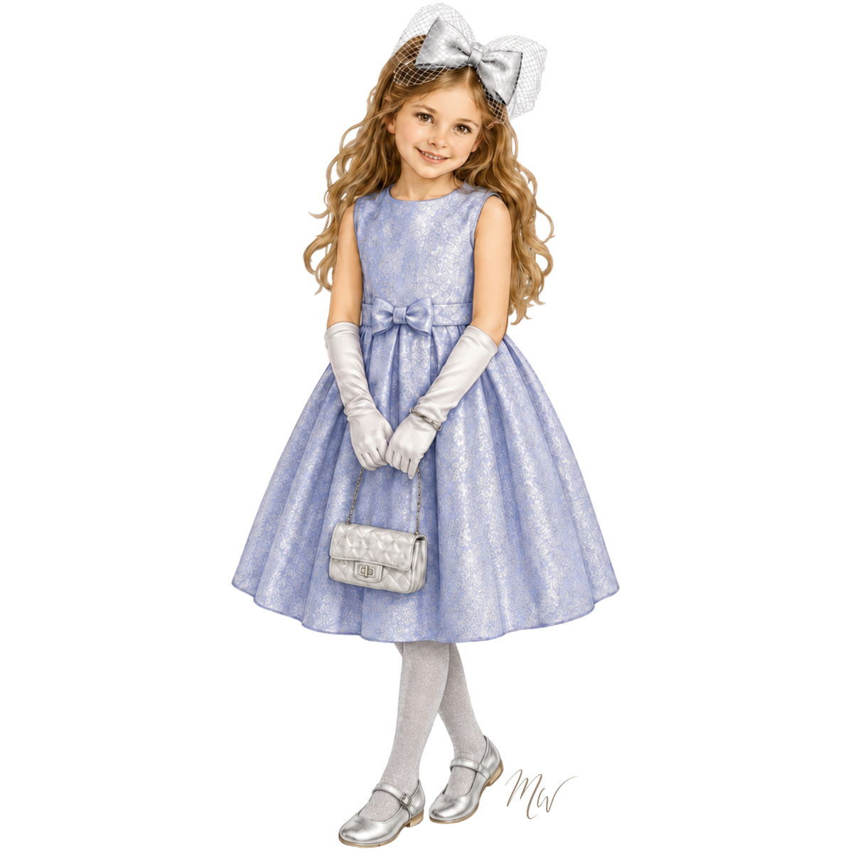 THE SILVER THREAD | Girl Damask Dress Ensemble