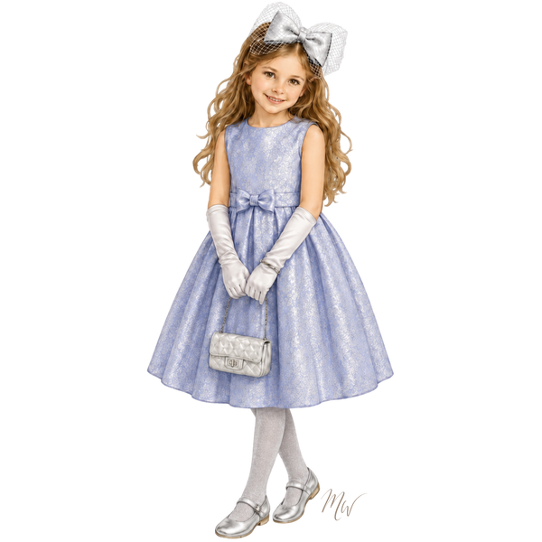 THE SILVER THREAD | Girl Damask Dress Ensemble