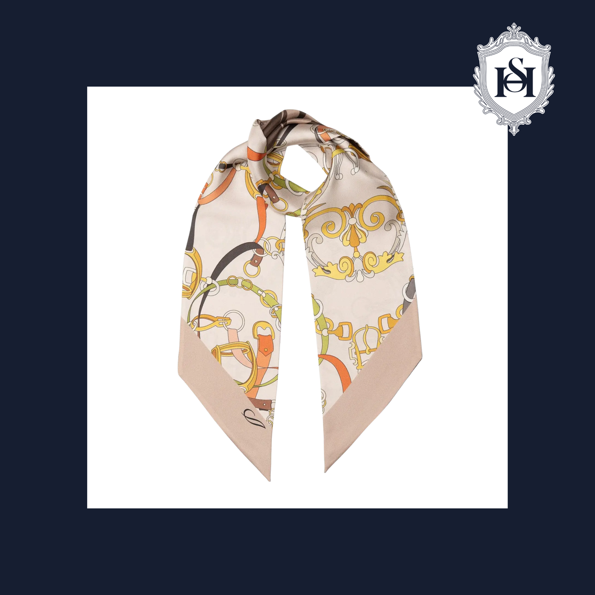 SILVIA SKINNY SILK SCARF CAFFE LATTE | N° 1 Woman