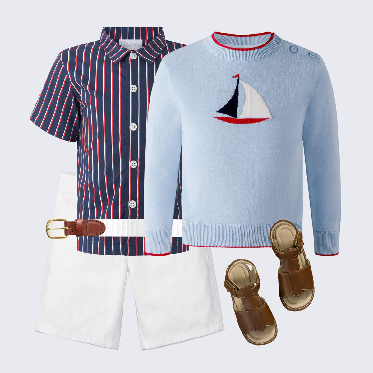 THE SKIPPER BOY | Boy Sailboat Sweater & Shorts Ensemble