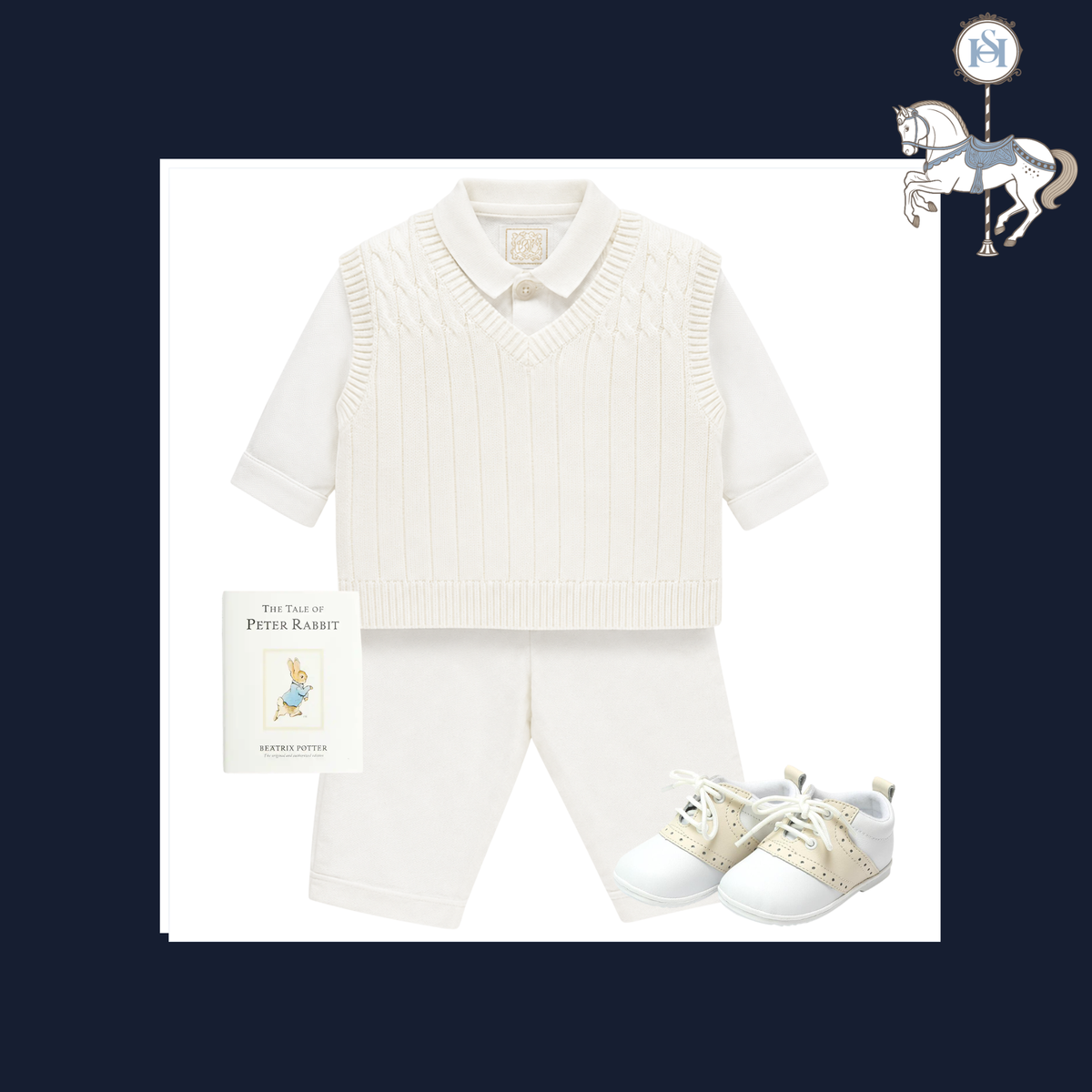 THE STONELEIGH | Baby Boy 3-Piece Ivory Ensemble | Nº 3 Baby & Child