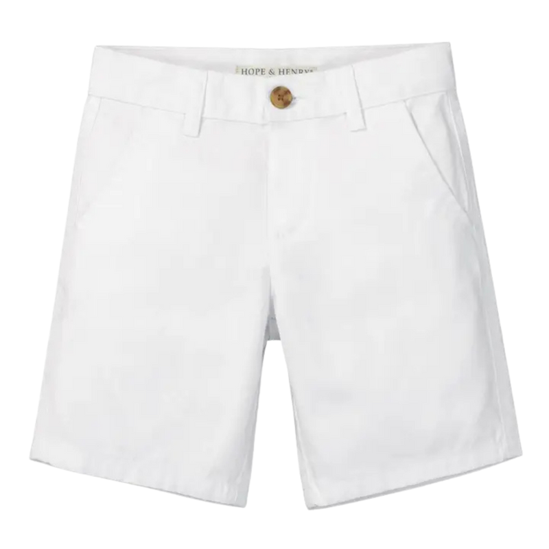 White Modern Fit Stretch Chino Shorts