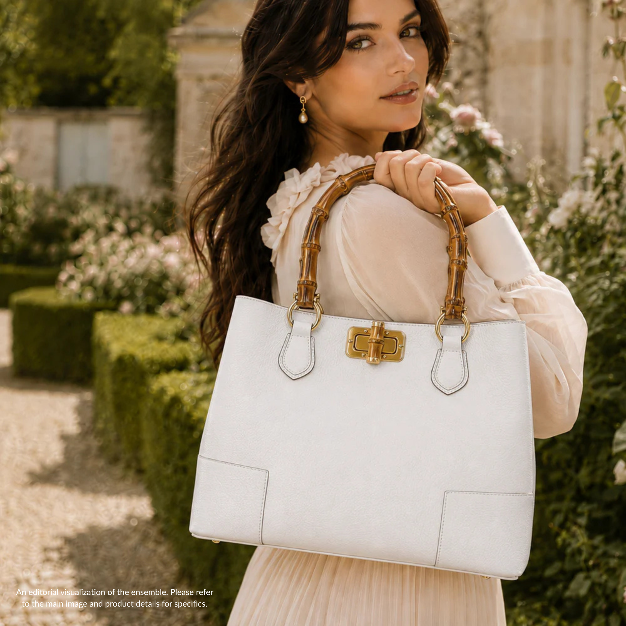 THE TOP HANDLE BAG | Bamboo & White Leather | N° 1 Woman