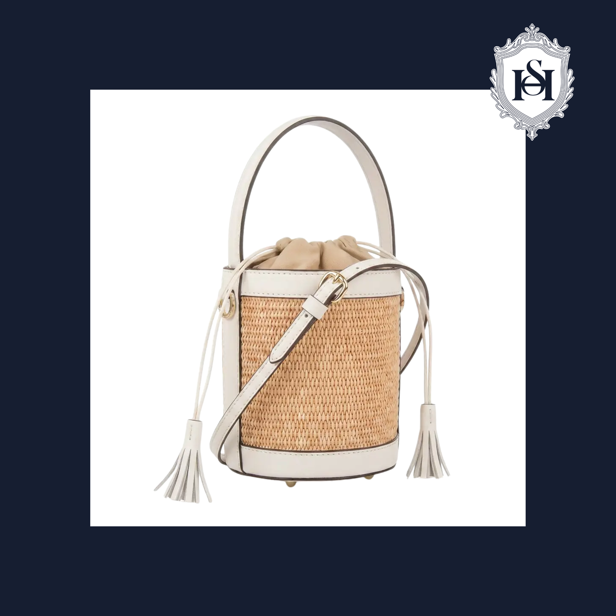 THE BUCKET BAG | Raffia & White Leather | N° 1 Woman
