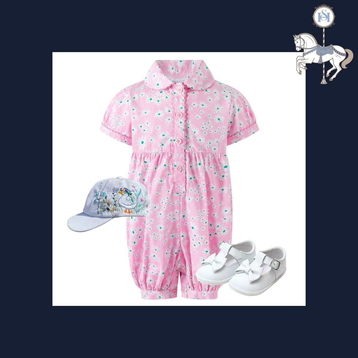 THE OOPS A DAISY | Baby Girl Floral Romper Ensemble | Nº 3 Baby & Child