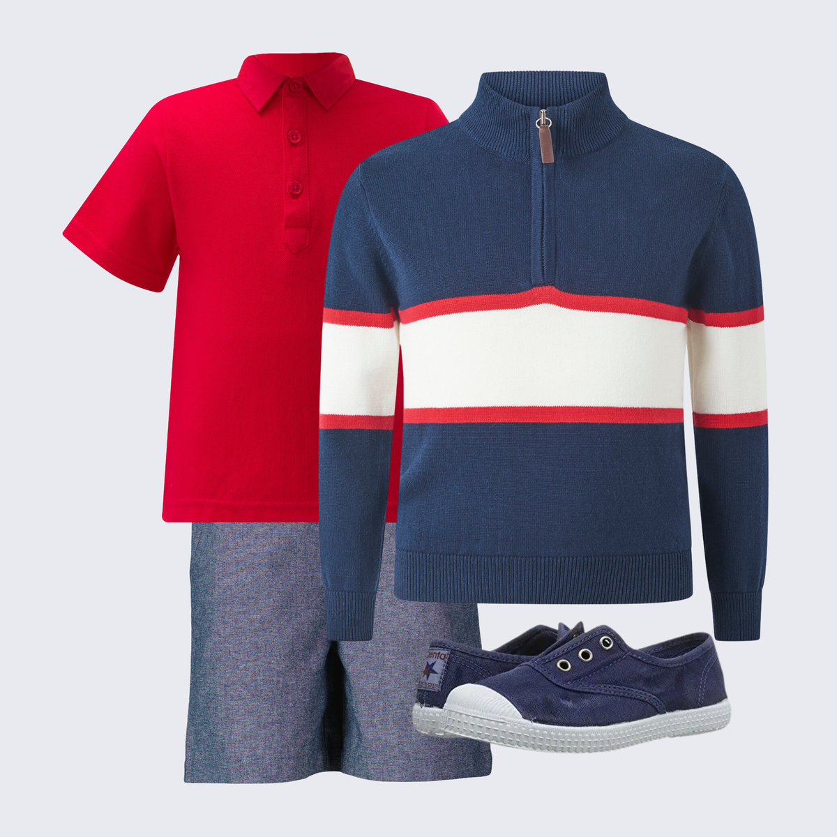 THE HELMSMAN | Boy Chambray & Stripes Ensemble