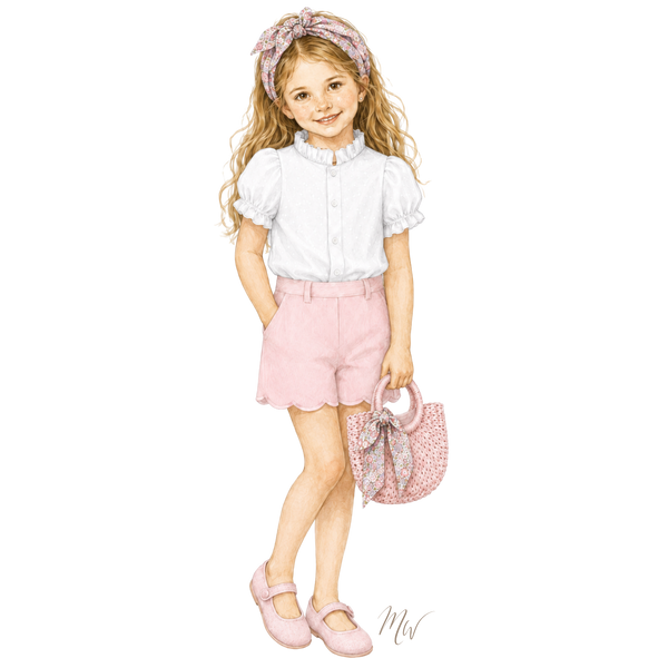 THE TUILERIES | Girl Shorts & Blouse Ensemble