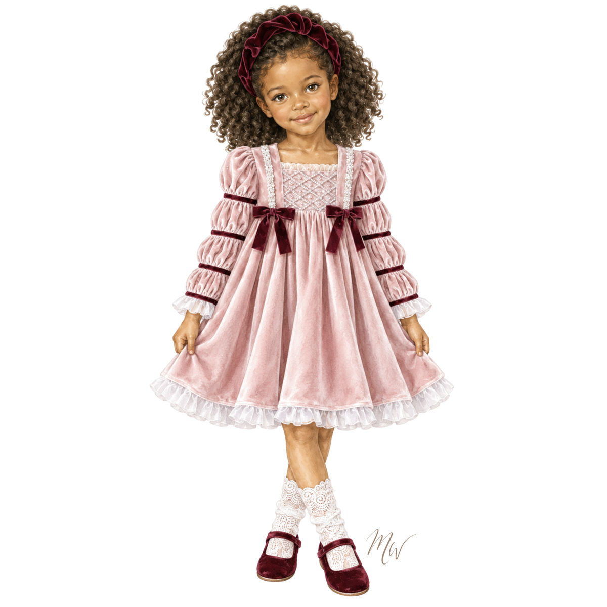 THE VERONA ROSE | Rose Velvet Dress Ensemble