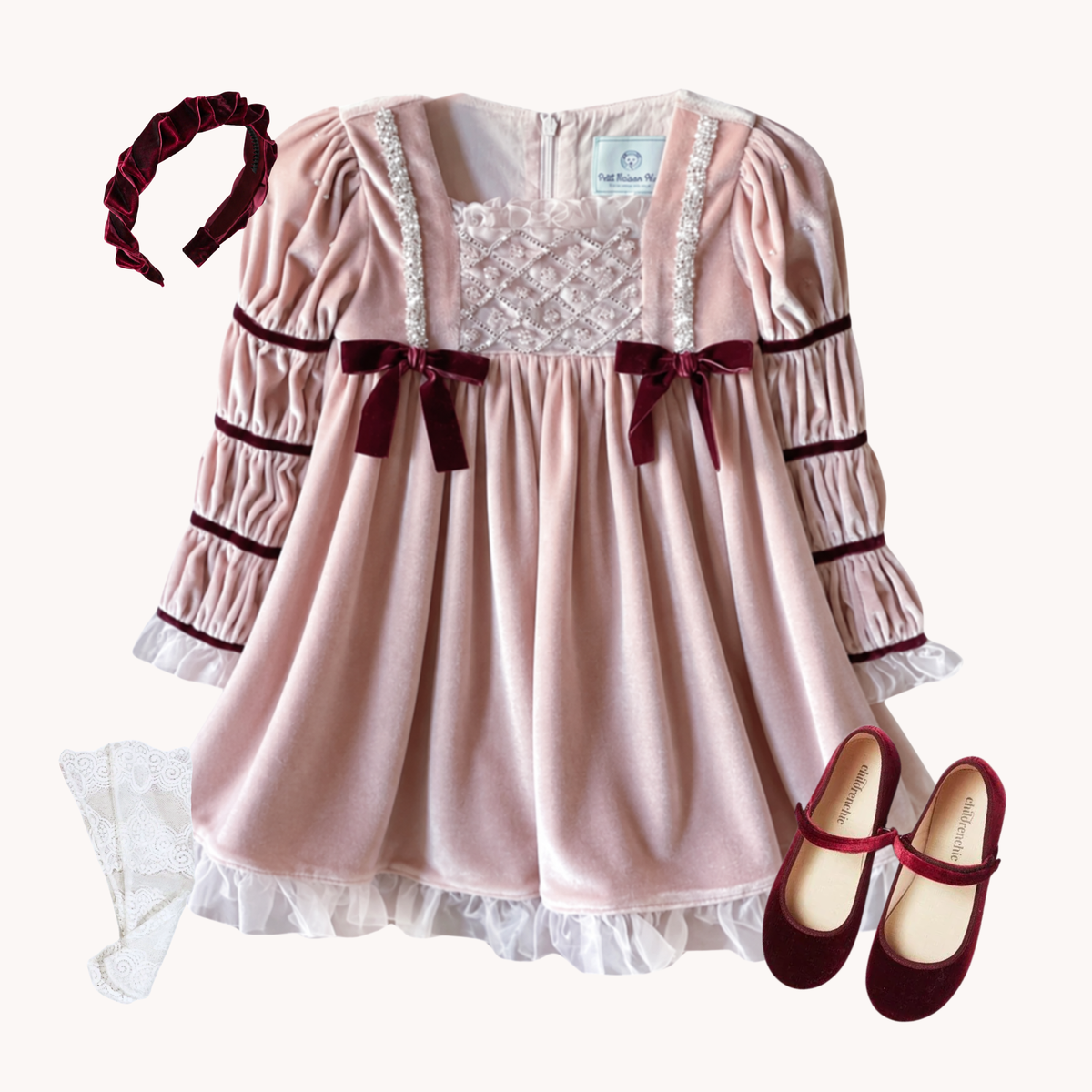 THE VERONA ROSE | Rose Velvet Dress Ensemble