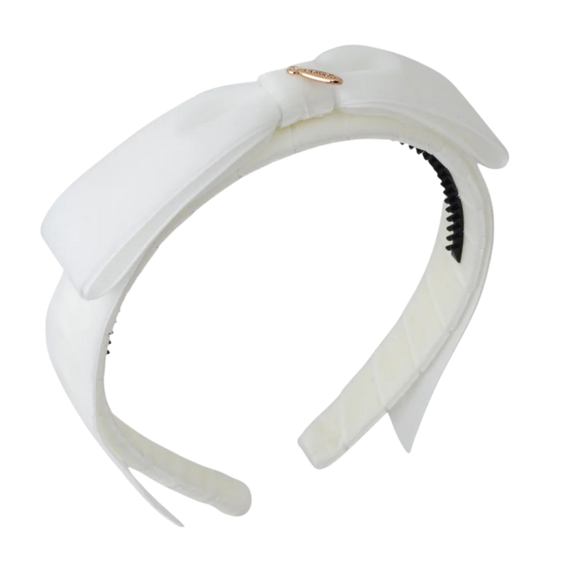 White Velvet Matilda-style Headband