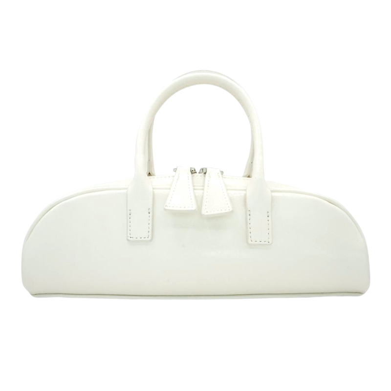 White Baguette Leather Bag