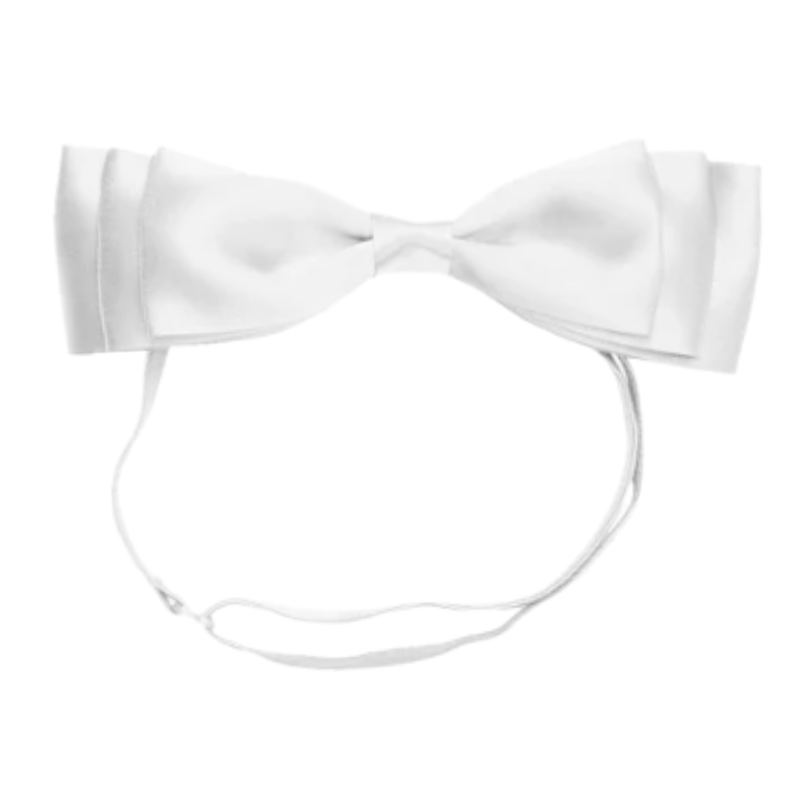 White Satin Classic Bow Headband Wrap