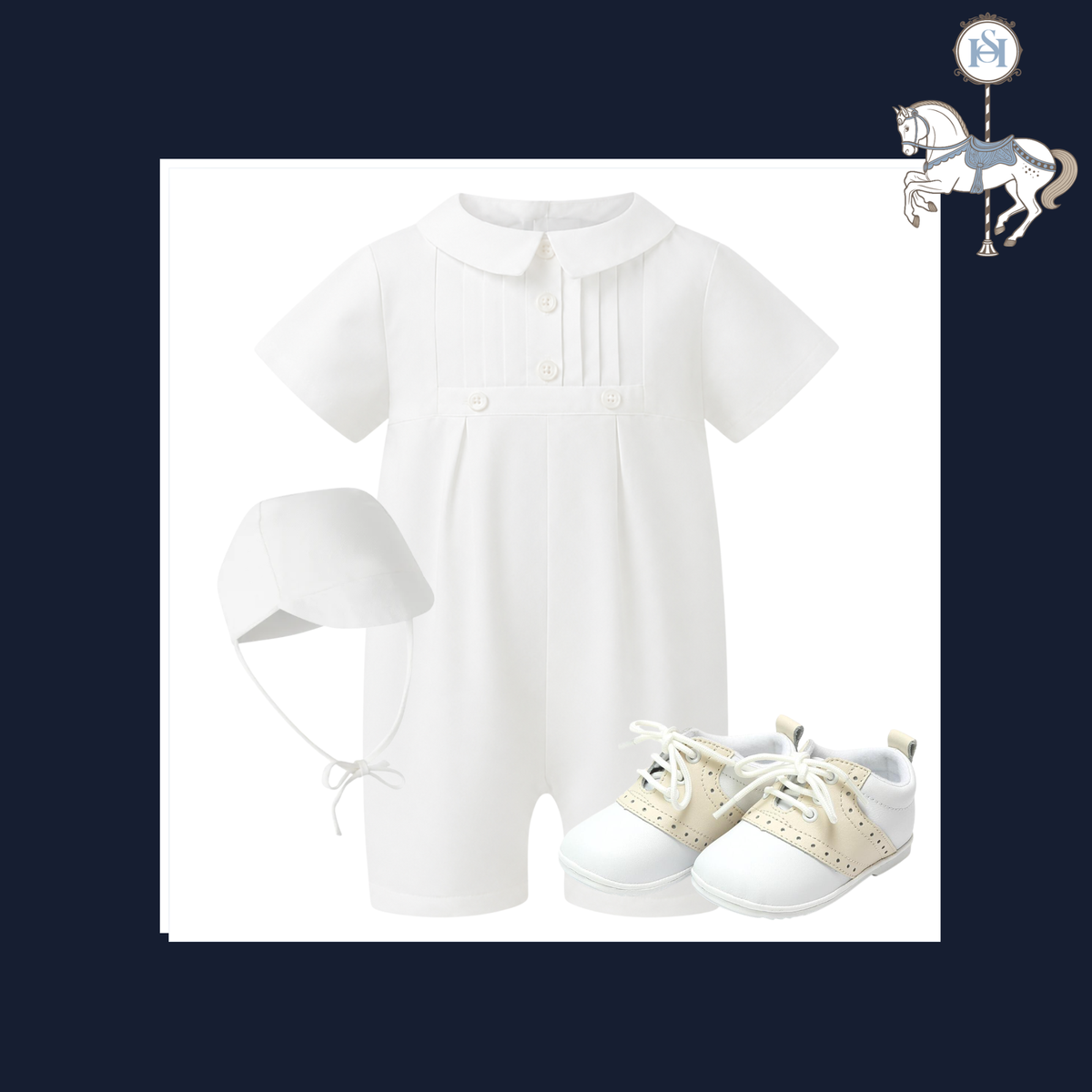THE WHITEHALL | Baby Boy Linen Romper Ensemble | Nº 3 Baby & Child