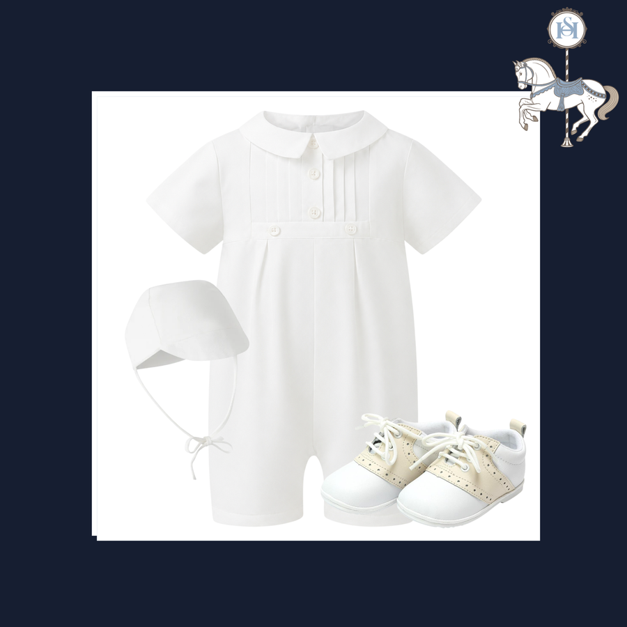 THE WHITEHALL | Baby Boy Linen Romper Ensemble | Nº 3 Baby & Child