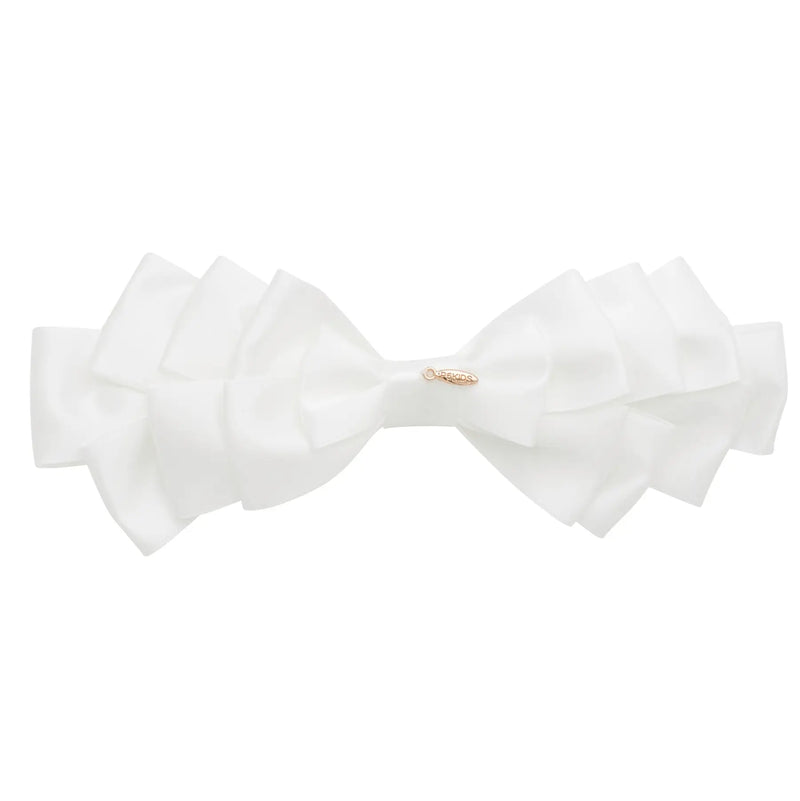 PLEATED SATIN BOW HEADBAND