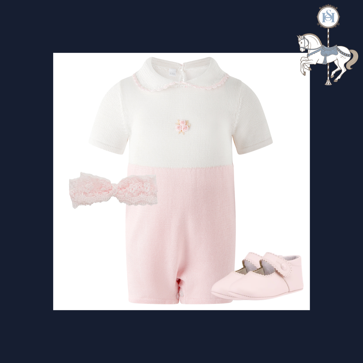 THE ROSEBUD | Baby Girl Knit Romper Ensemble | Nº 3 Baby & Child