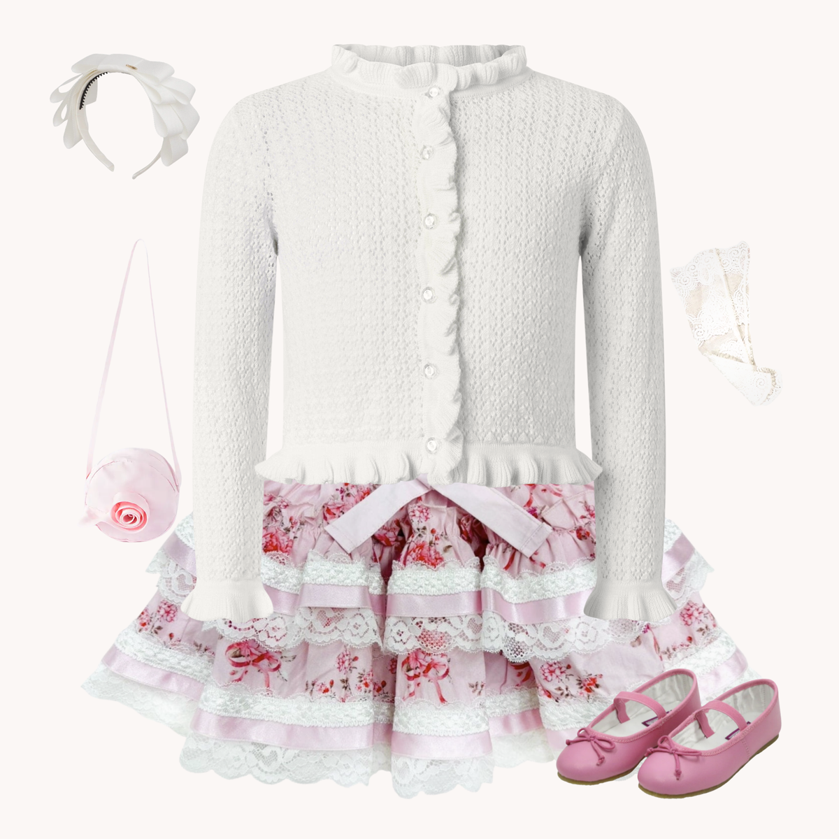 THE ROSE | Girl Crochet & Florals Ensemble
