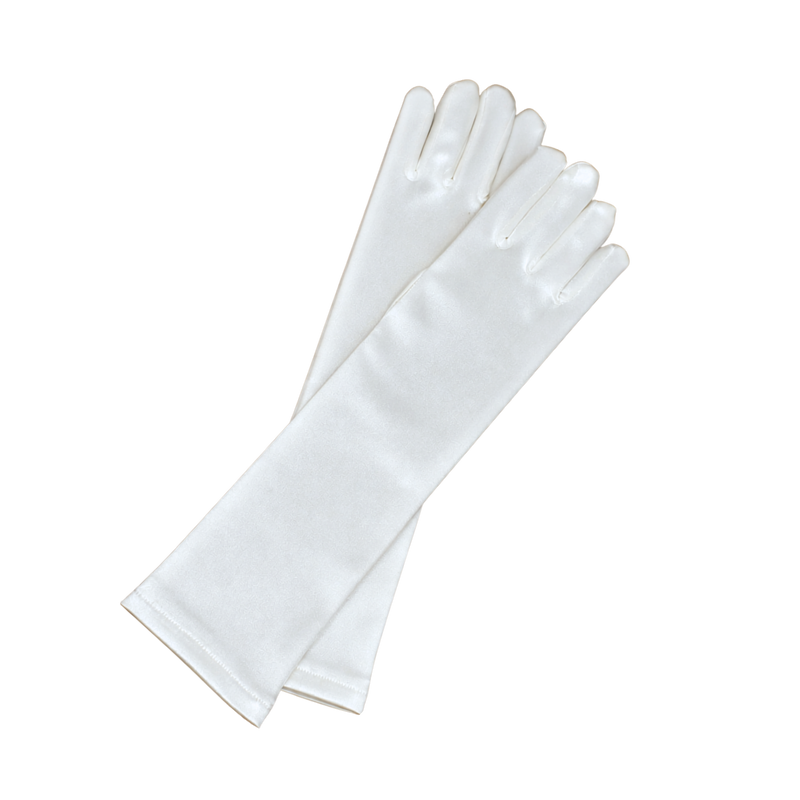 White Elbow Length Gloves